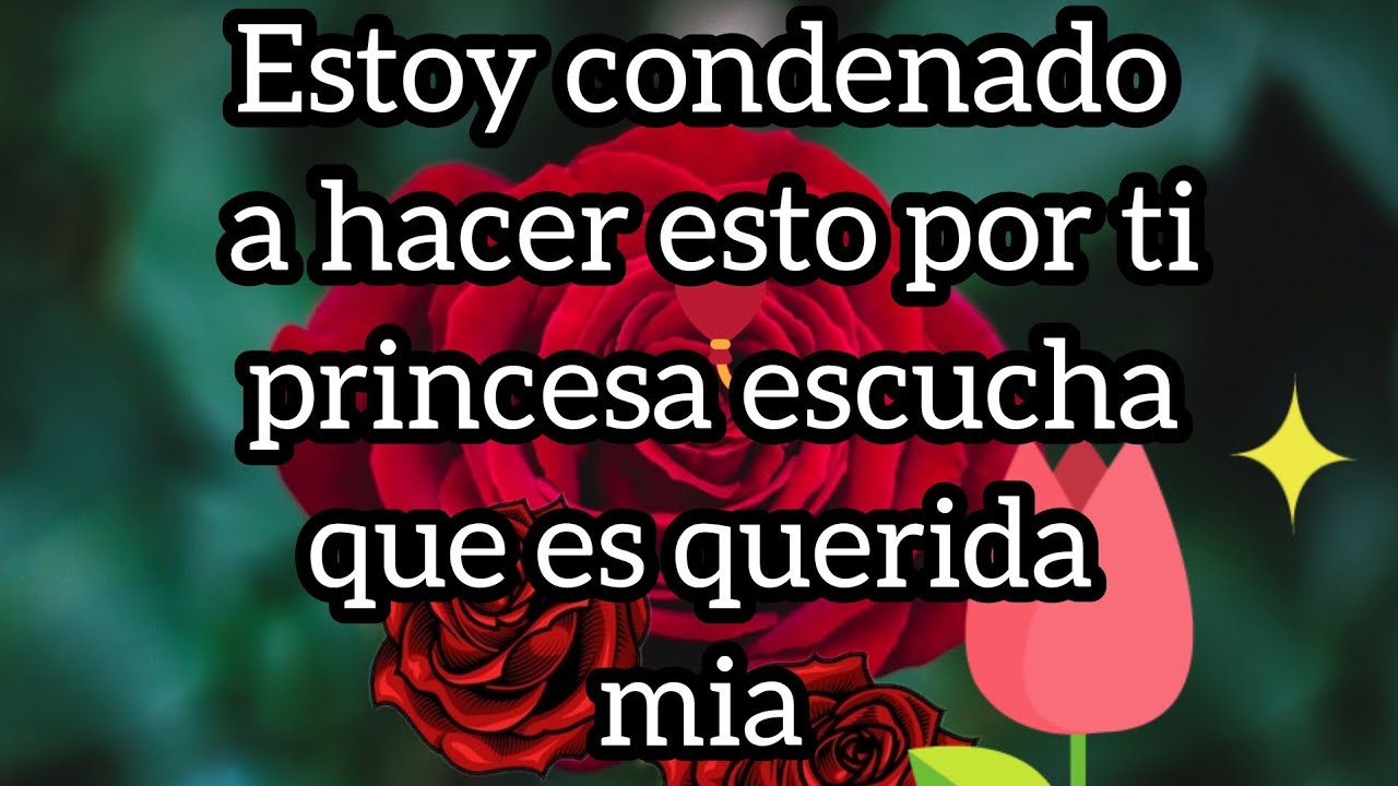 Estoy condenado a hacer esto por ti princesa escucha que es querida mia
