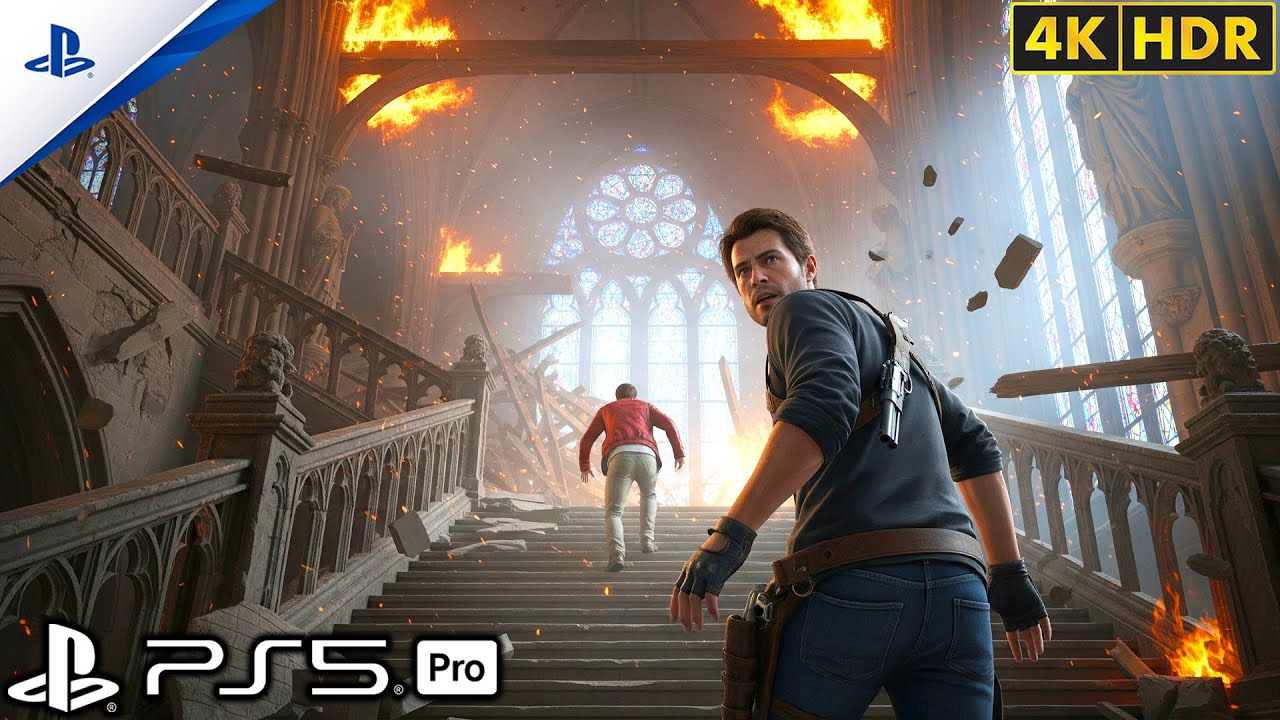 (PS5) Escape The Burning Mansion - Uncharted™ 3 | ULTRA Realistic Gameplay [4K60FPSHDR]