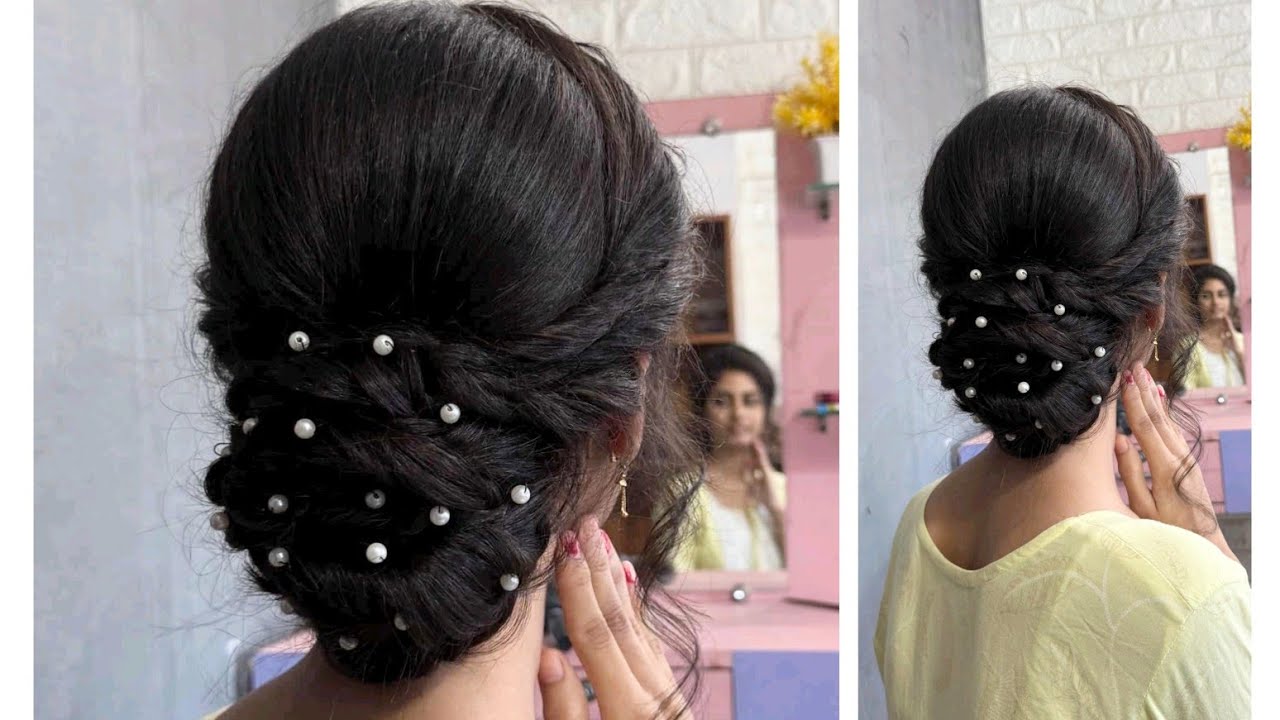 Bridal messy bun hairstyle trending bridal hairstyle.            #hairstyle #bridal #hairstyle 