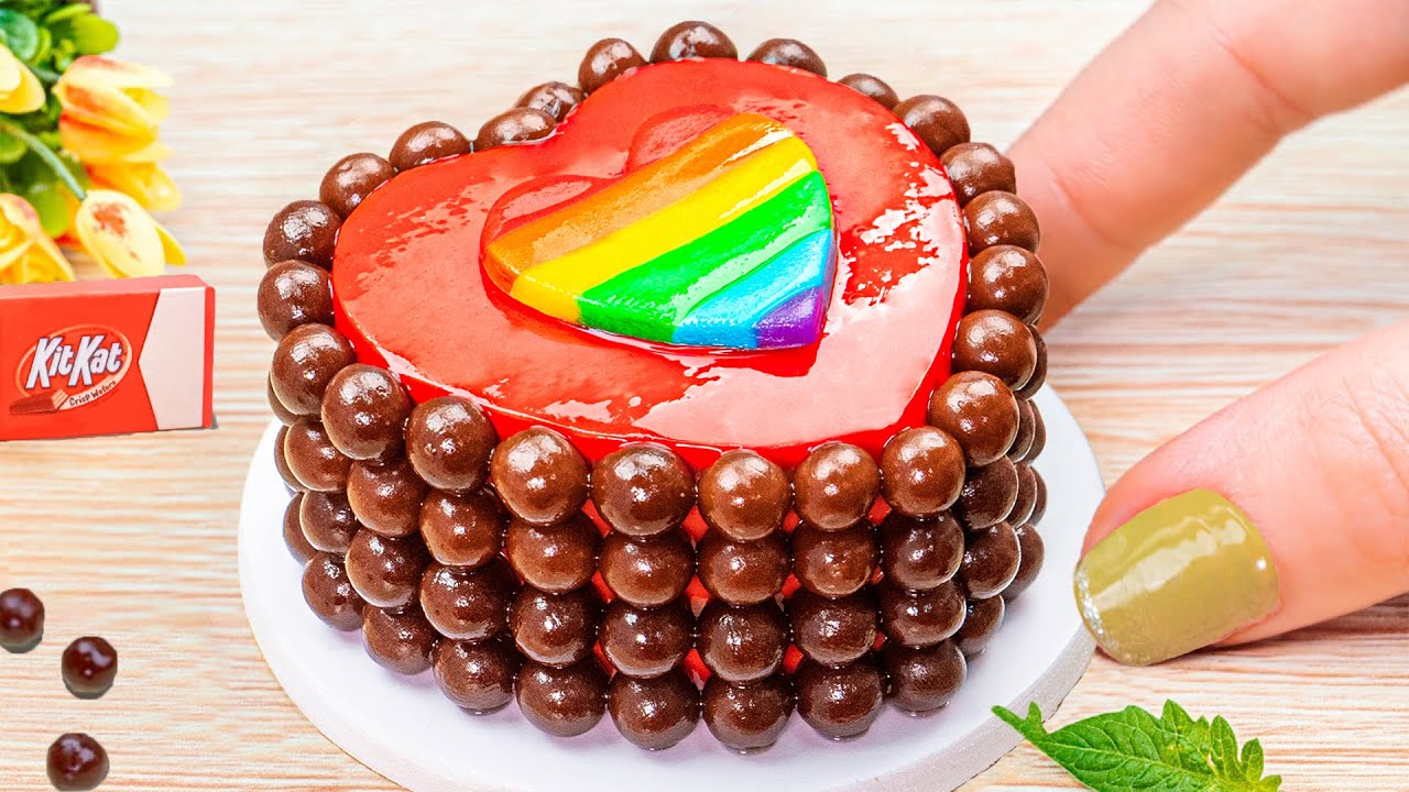 Fascinating Mini Rainbow Chocolate Cake Recipe 🍫🌈 | Fun KitKat Cake Decorating Tutorial