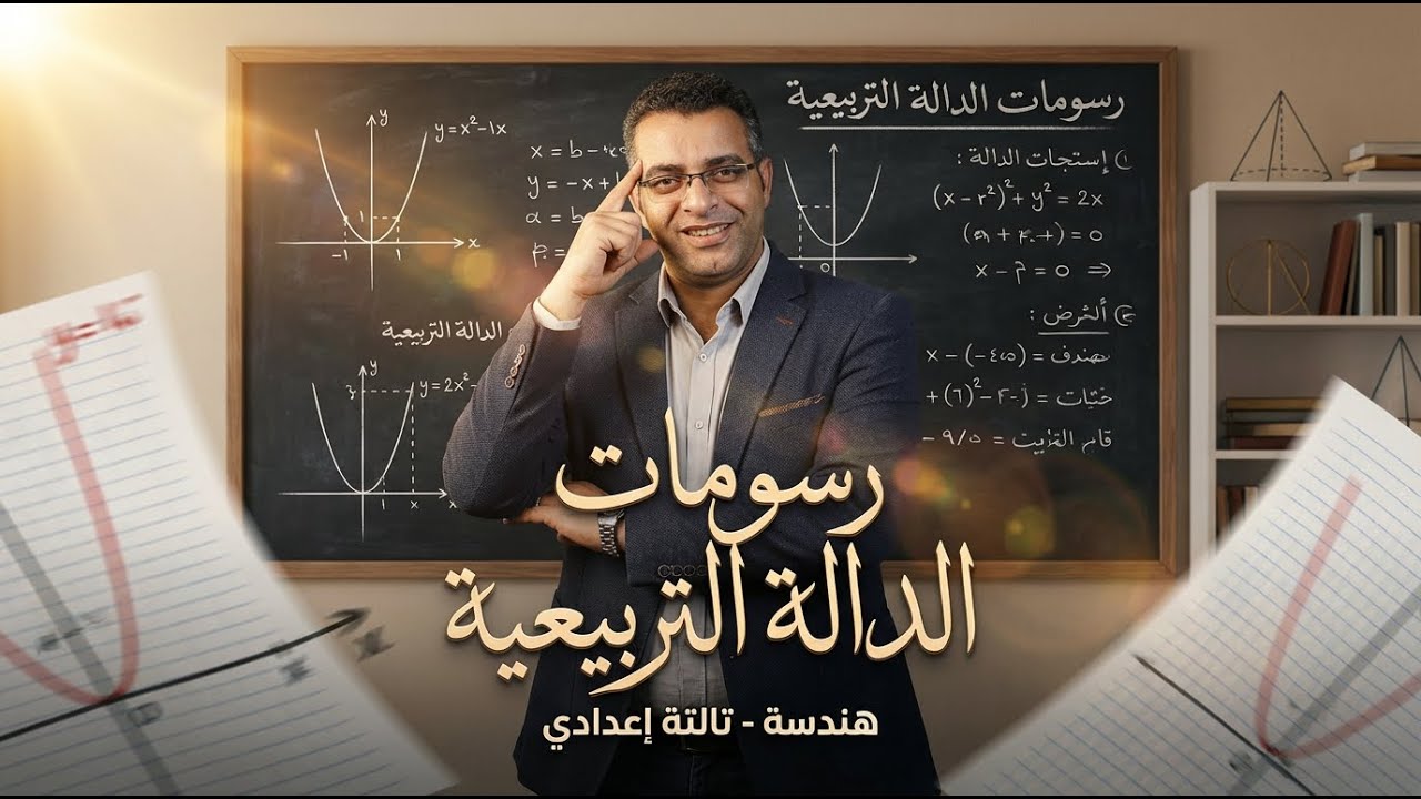 رسومات الدالة التربيعية - مهم جدا جدا  جبر الصف الثالث الإعدادي 2026