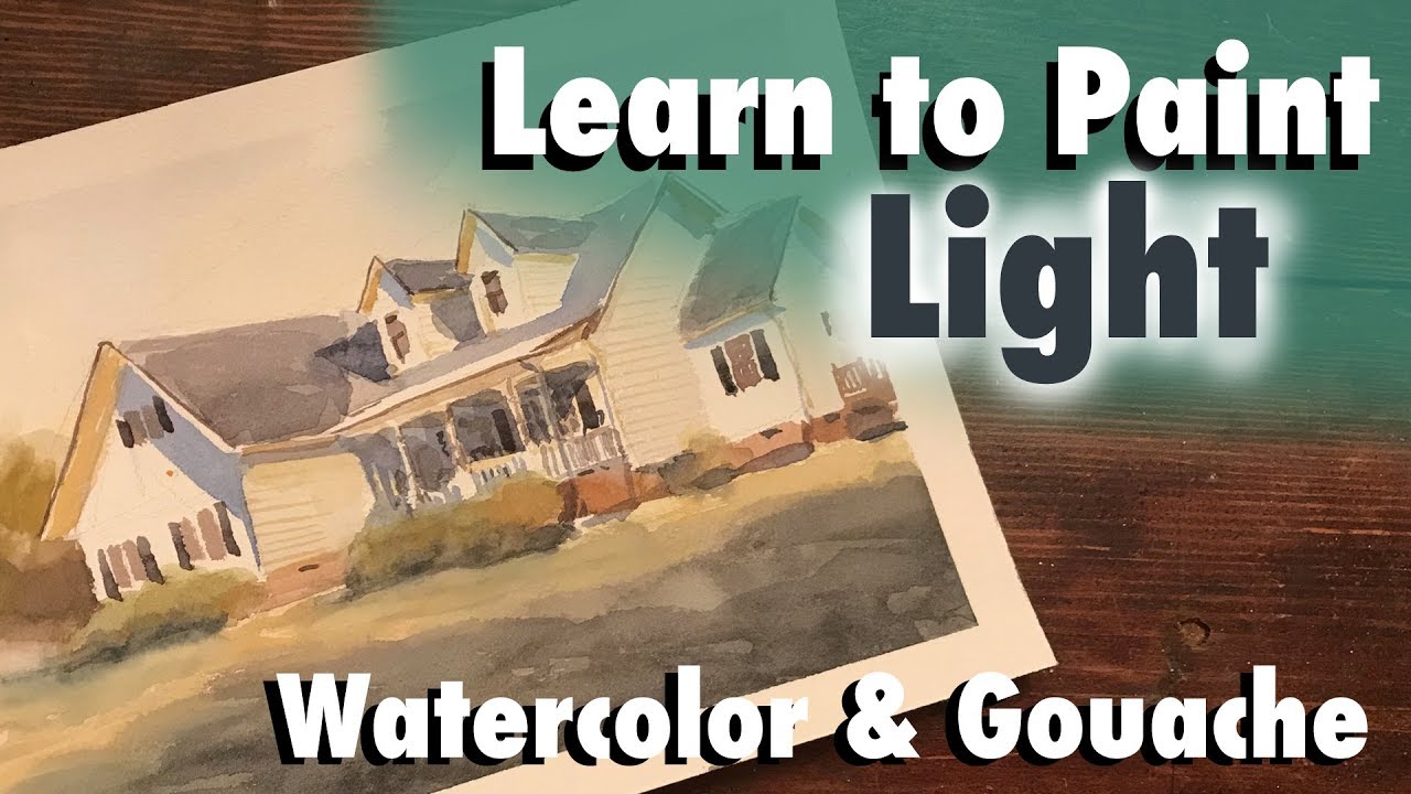 Learn to Paint Light Watercolor Demo and Lesson on painting white houses