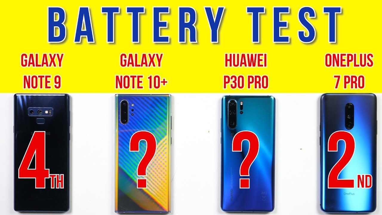 Samsung Note 10+ vs Huawei P30 Pro, OnePlus 7 Pro, Note 9: Battery Drain | Charging Test