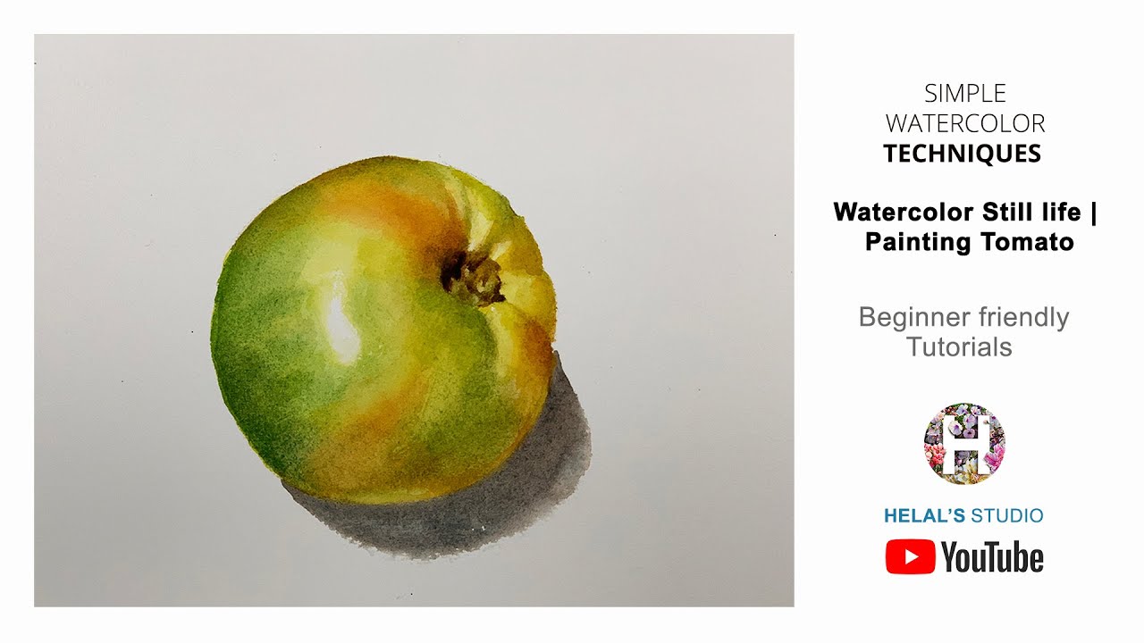 Paint Still Life | Realistic Watercolor | Painting Tomato | watercolor tutorials| HELAL'S STUDIO
