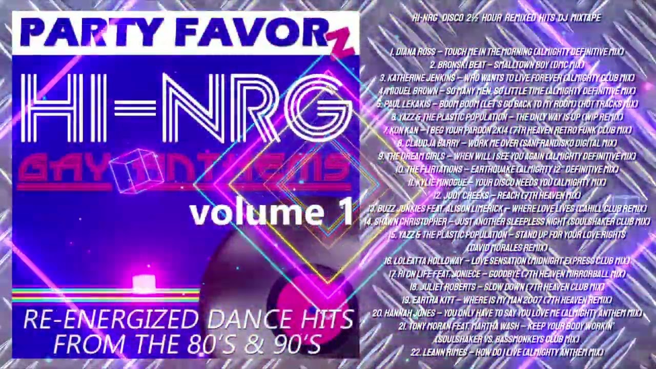 HI NRG GAY ANTHEMS ⚡ VOLUME 1 NON STOP 2&frac12; HOUR REMIXED HITS DJ MIX SET