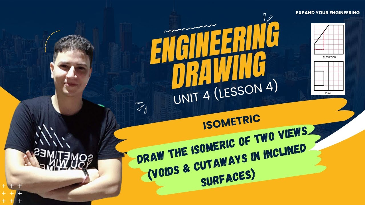 Drawing isometric lesson 4 | المنظور الهندسى الدرس الرابع
