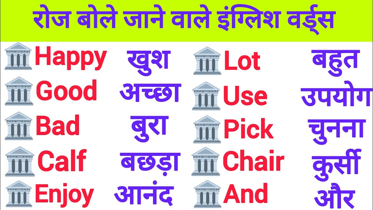 रोज बोले जाने वाले इंग्लिश वर्ड्स।। English Word Meaning practice ।।Word Meaning practice।। English।