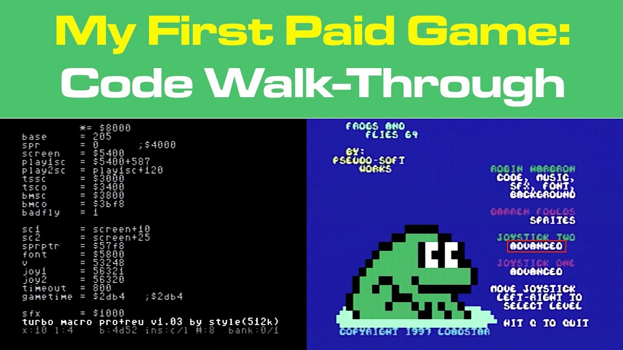 My First Paid Game Dev: Code Walkthrough of Frogs And Flies on the Commodore 64