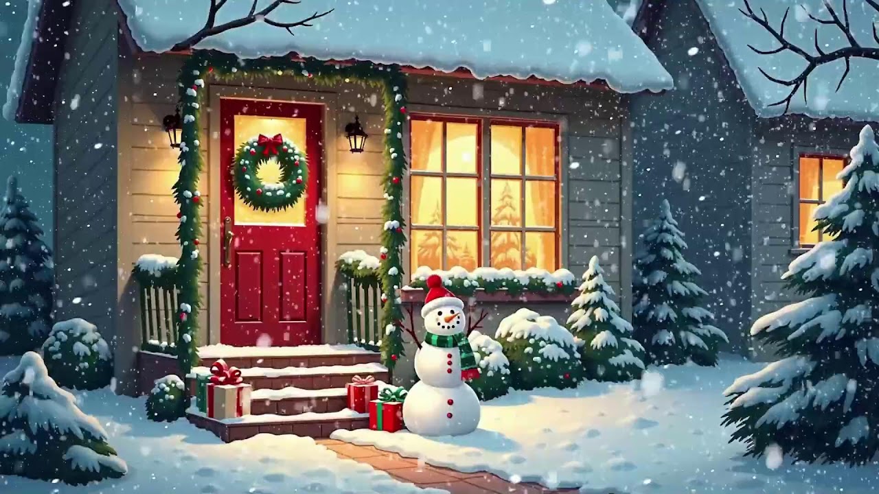 Cozy Winter Evening ❄️ Soothing Jazz ❄️ Snow Falling 2