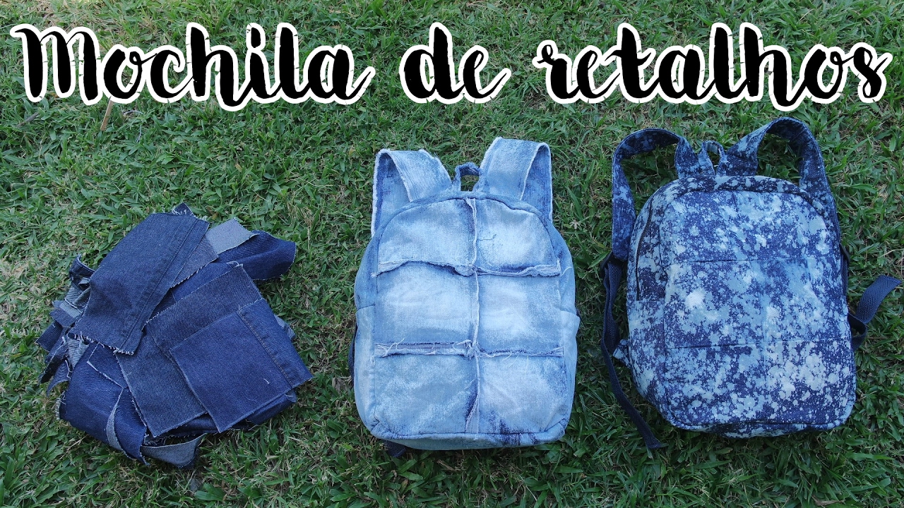 COMO FAZER MOCHILA JEANS COM RETALHOS E PERNA DE CALÇA - VOLTA AS AULAS