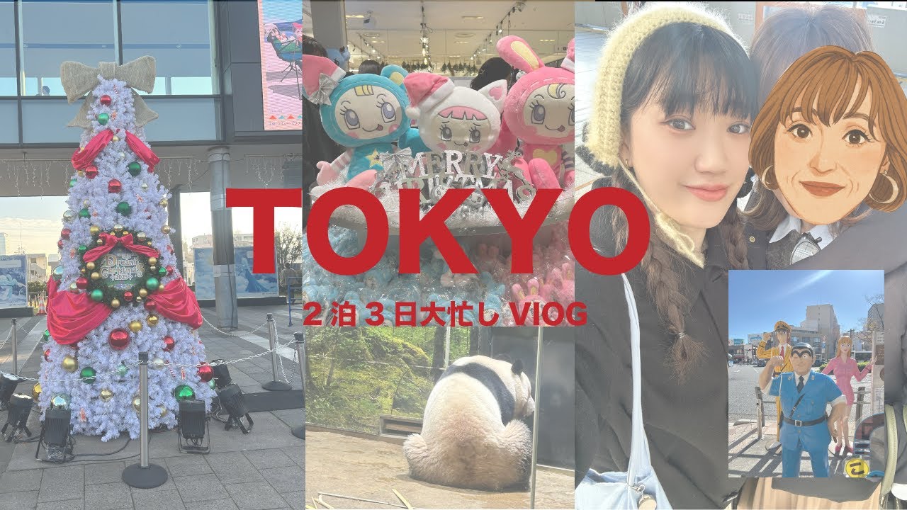 【Daily】東京日記🗼念願の上野動物園でパンダ見て、クリスマスマーケットにもいけた2泊3日！