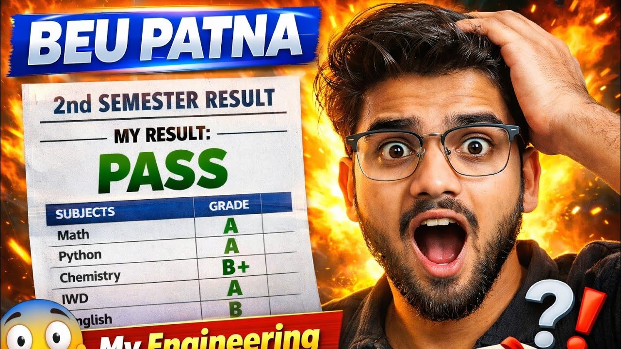 BEU Patna 2nd Sem Result 2026 | My Engineering Result Reaction 😱 l pce purnea l tnp vlog