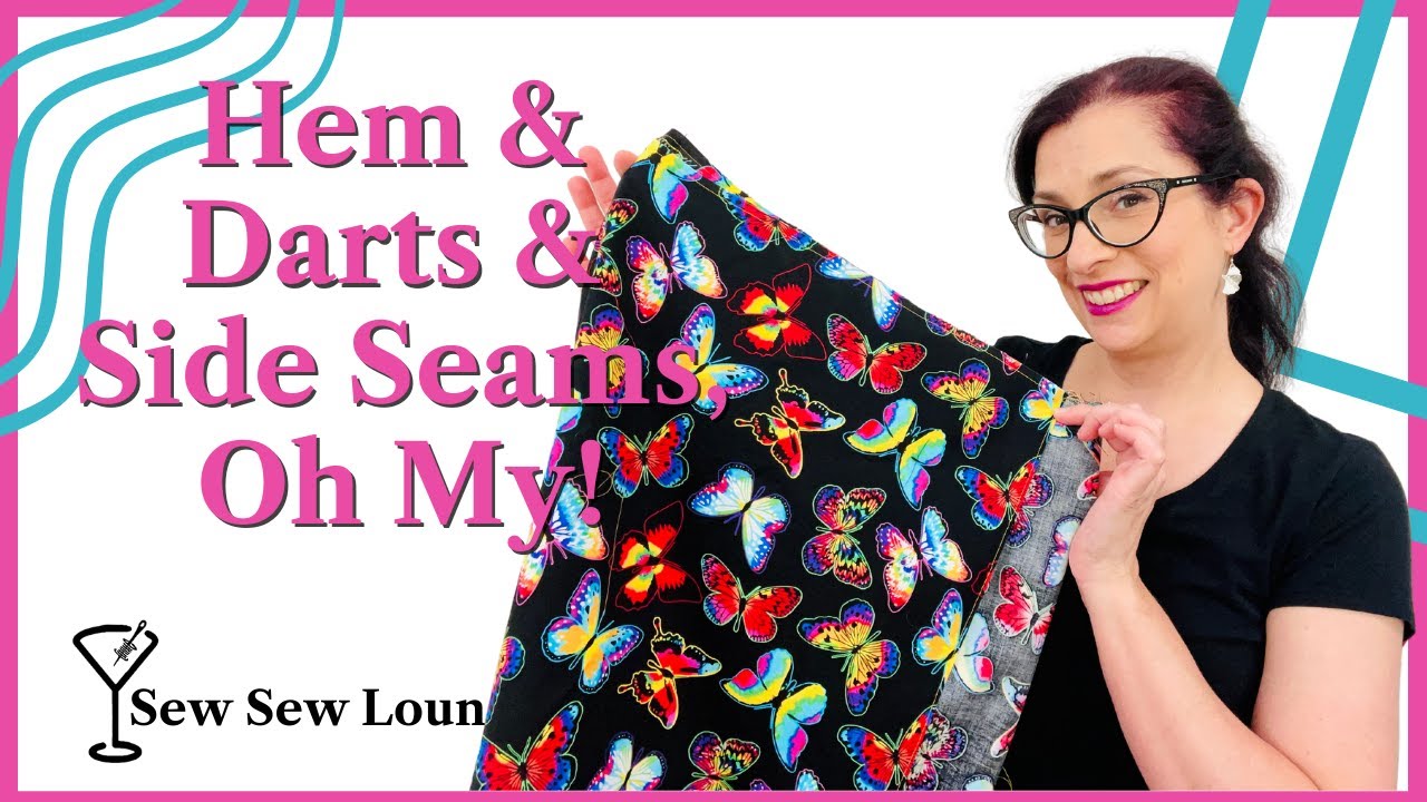 Wrap skirt hem + darts and side seams (Simplicity 8133)