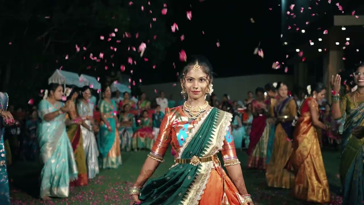 MANASWI Half Saree Function Ceremony | SHASAM Family Solapur Sangeet Sandhya Entry Song