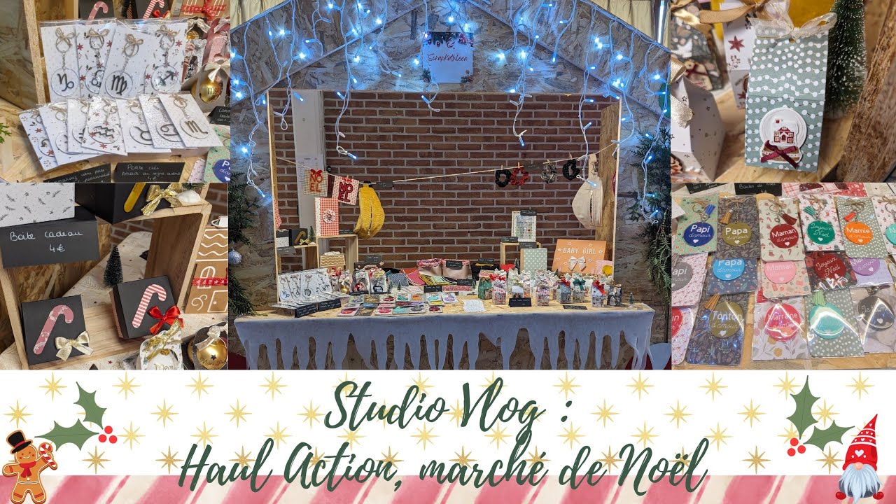 STUDIO VLOG : Nouveau bloc Action et stock pour le marché de Noël - SCRAPBOOKING 🎄🛍️