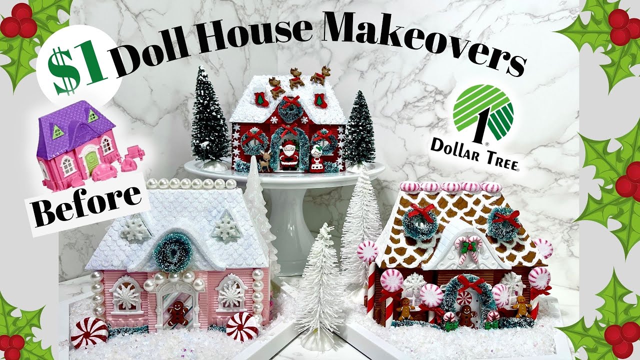 EASY $1 Christmas Doll House Makeovers│MUST SEE EASY & AFFORDABLE DOLLA TREE DIYS