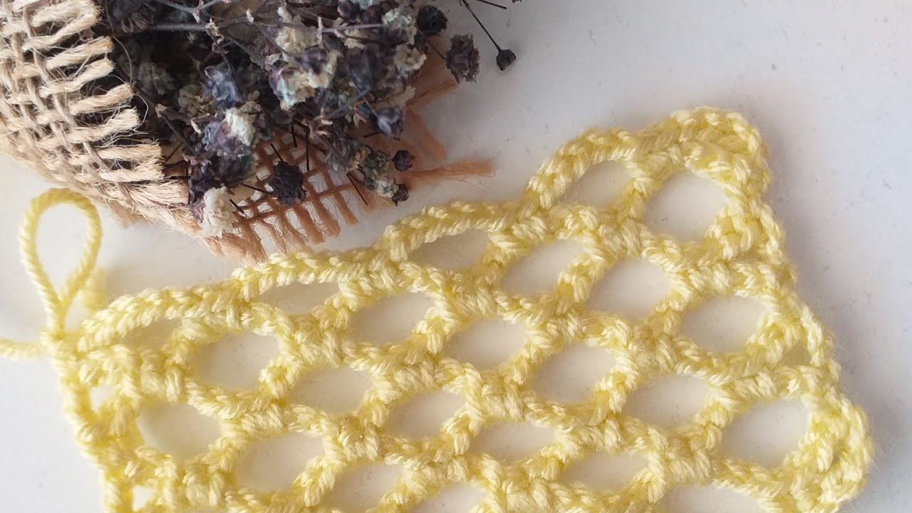 en kolay zincirli file örgü model @ÖrenEller #crochet #örgü