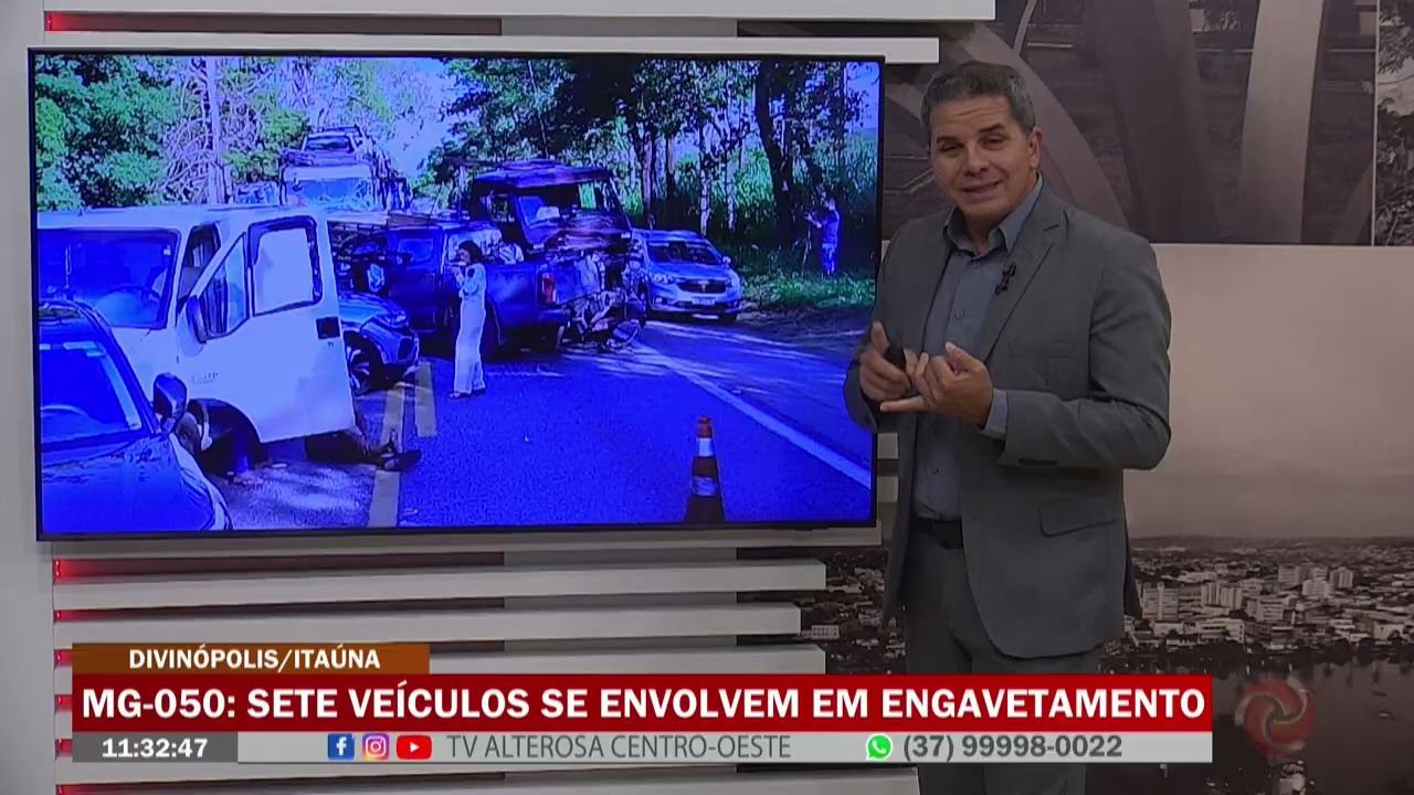 MG-050: Sete veículos se envolvem em engavetamento