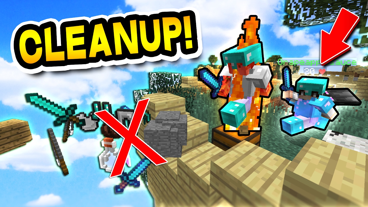 ПОЛНАЯ ЗАЧИСТКА! (Minecraft Skywars 1v1v1v1)