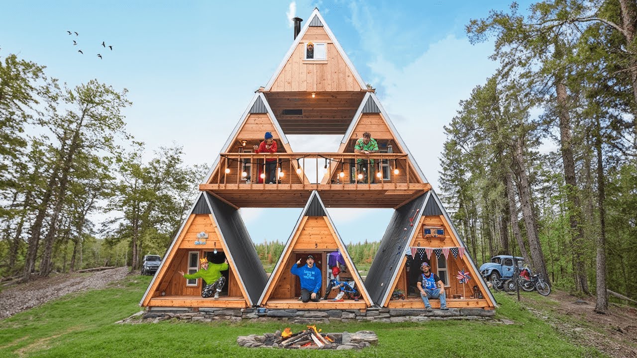 OVERNIGHT CHALLENGE IN 6 MICRO A-FRAME CABINS!