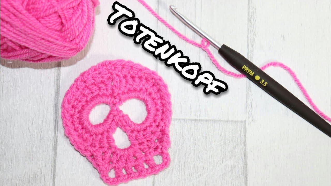 👩💀 Totenkopf häkeln  Applikation halloween // Skull Crochet