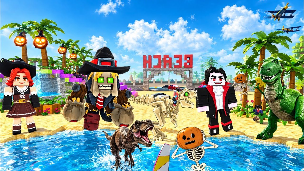 School Party Craft &ndash; INSANE HALLOWEEN ISLAND UPDATE! 🎃 T-REX, VAMPIRE & GIANT DINOSAURS! 🦖🔥