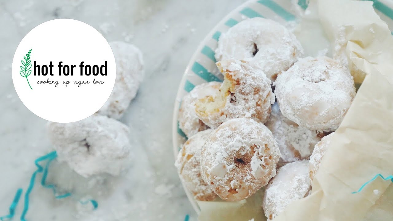 mini vegan powdered doughnuts | hot for food