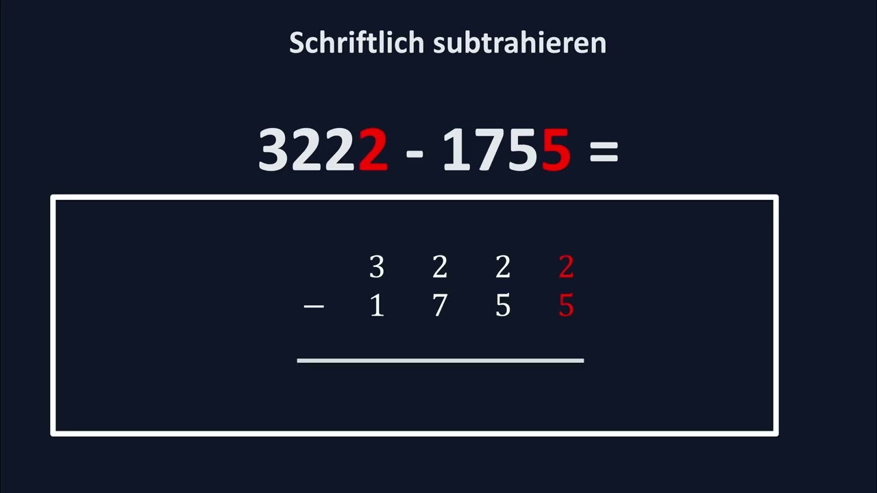 schriftliche Subtraktion