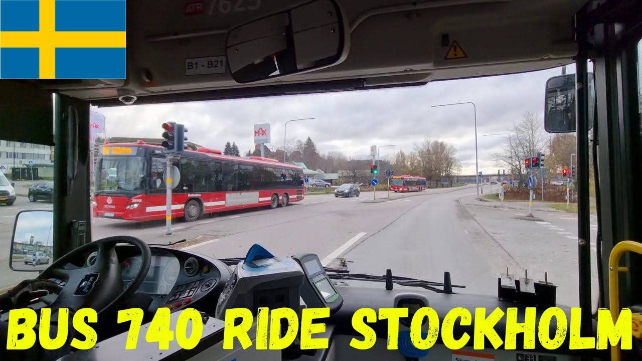 Stockholm-City Bus Ride| With Sl Bus740|From Skärholmen To Masmo-Part2#87