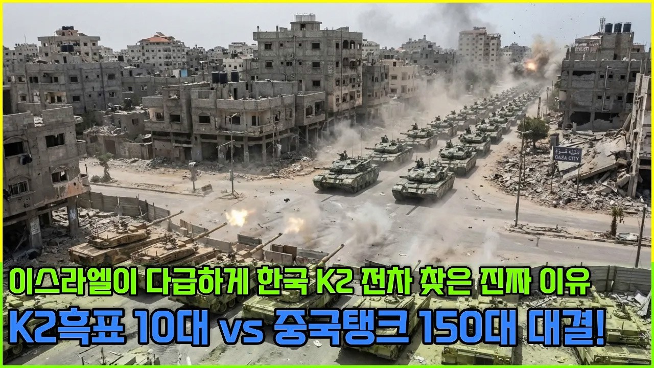 K2 흑표 탱크 10대, 가자지구서 중국 99a전차 150대 전멸시키다 !