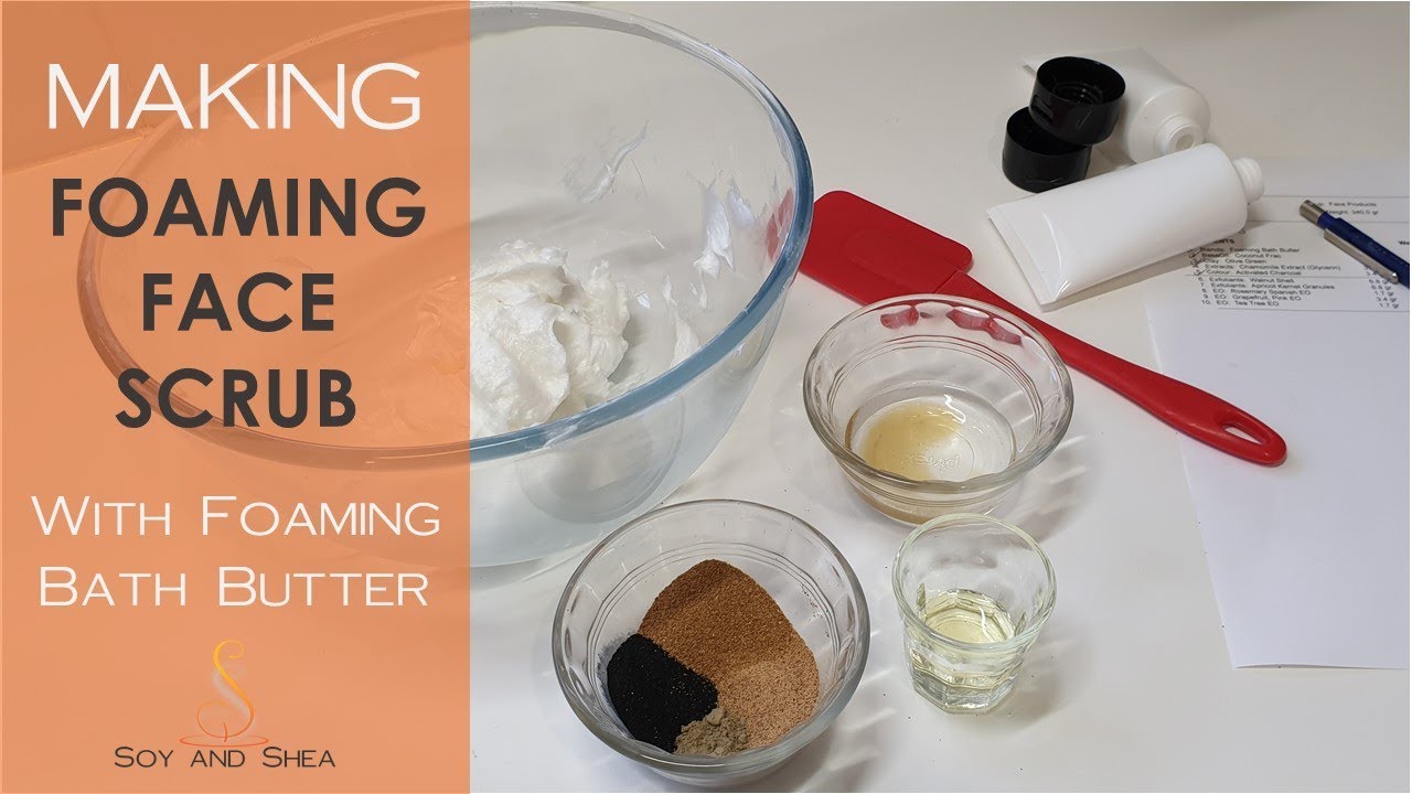 Foaming Face Scrub - using Foaming Bath Butter and Activated Charcoal |Soy and Shea