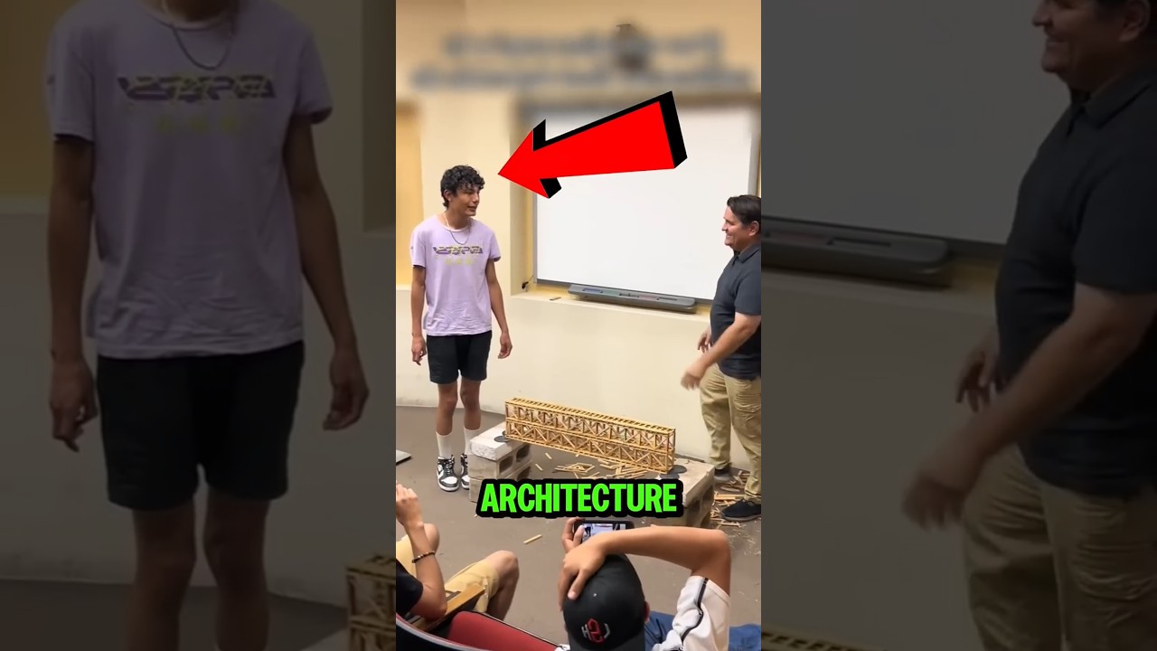 Could This Wooden Stick Bridge Really Hold the Biggest Student? 😱🌉 #shorts