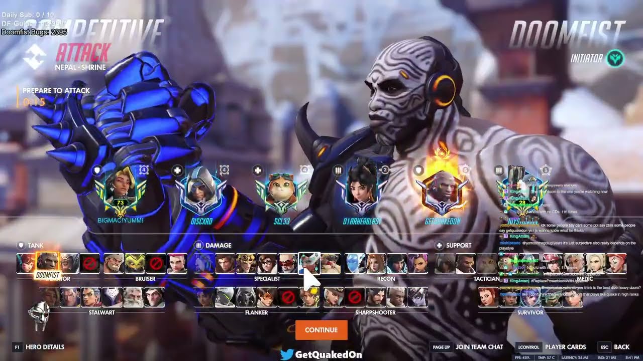 В Overwatch 2 Doomfist God GetQuakedOn демонстрирует свои навыки игры за Думфиста.
