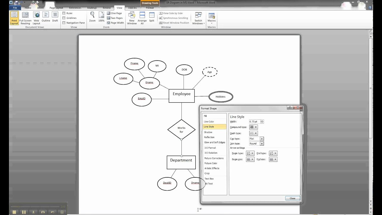 ER Diagram in MS Word Part 7 - Illustrating Participation