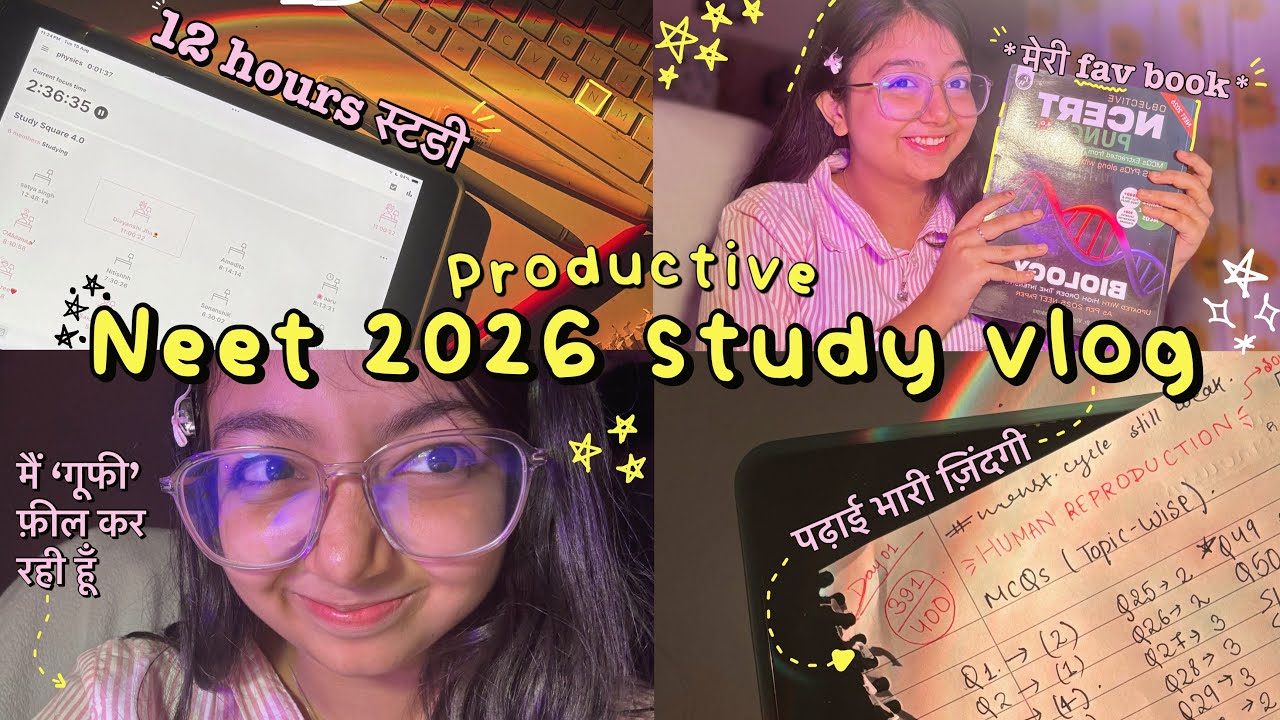 NEET 2026 productive study vlog 