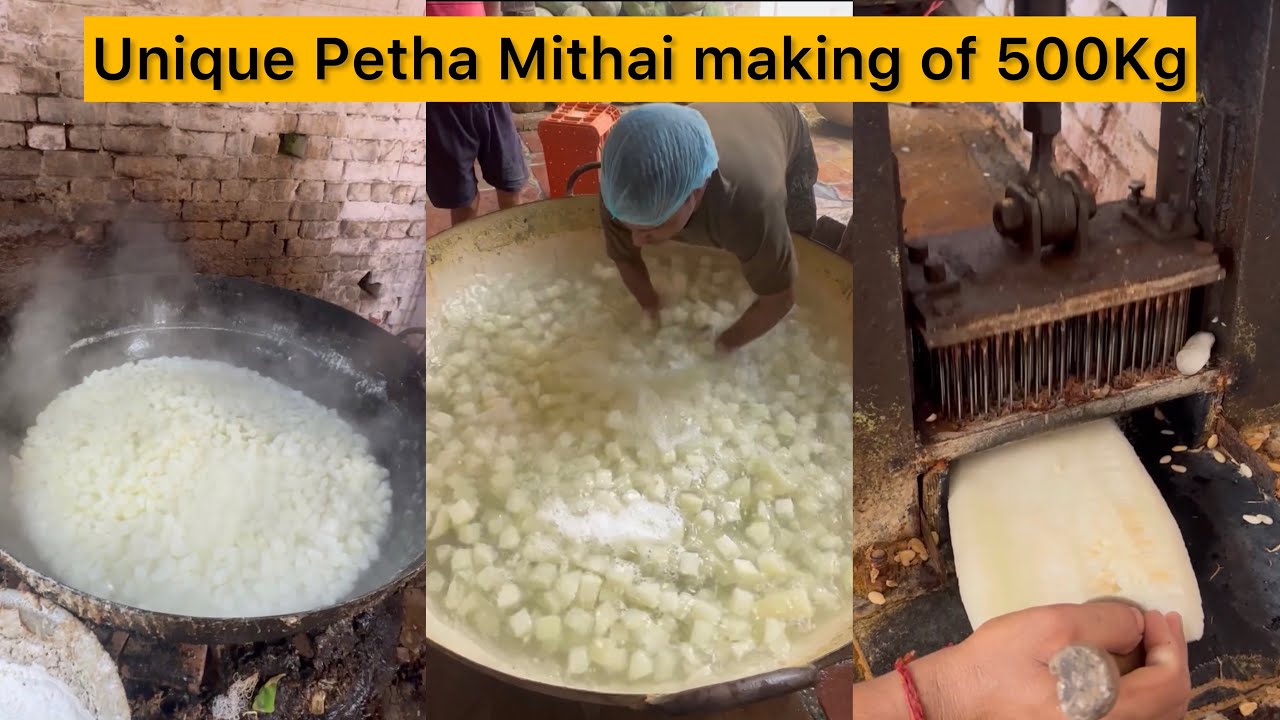Most Unique Petha Mithai making of 500Kg in Agra 😱😱 | Sweetest Dessert of India 😍😍