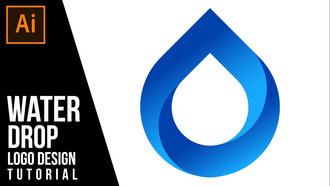 Water Drop Logo Design - Adobe illustrator Tutorial