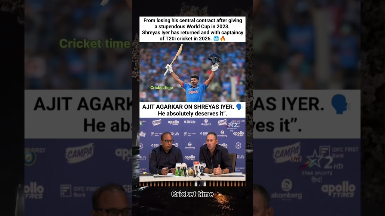 AJIT AGARKAR ON SHREYAS IYER. 🗣️ &ldquo;He absolutely deserves it&rdquo;