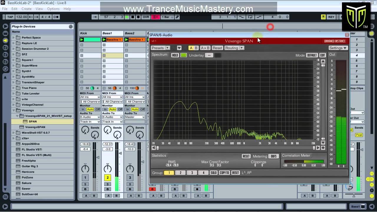 How To Mix Kick And Bass - Part 1 of 3 - Ableton Live Tutorial - Voxengo SPAN