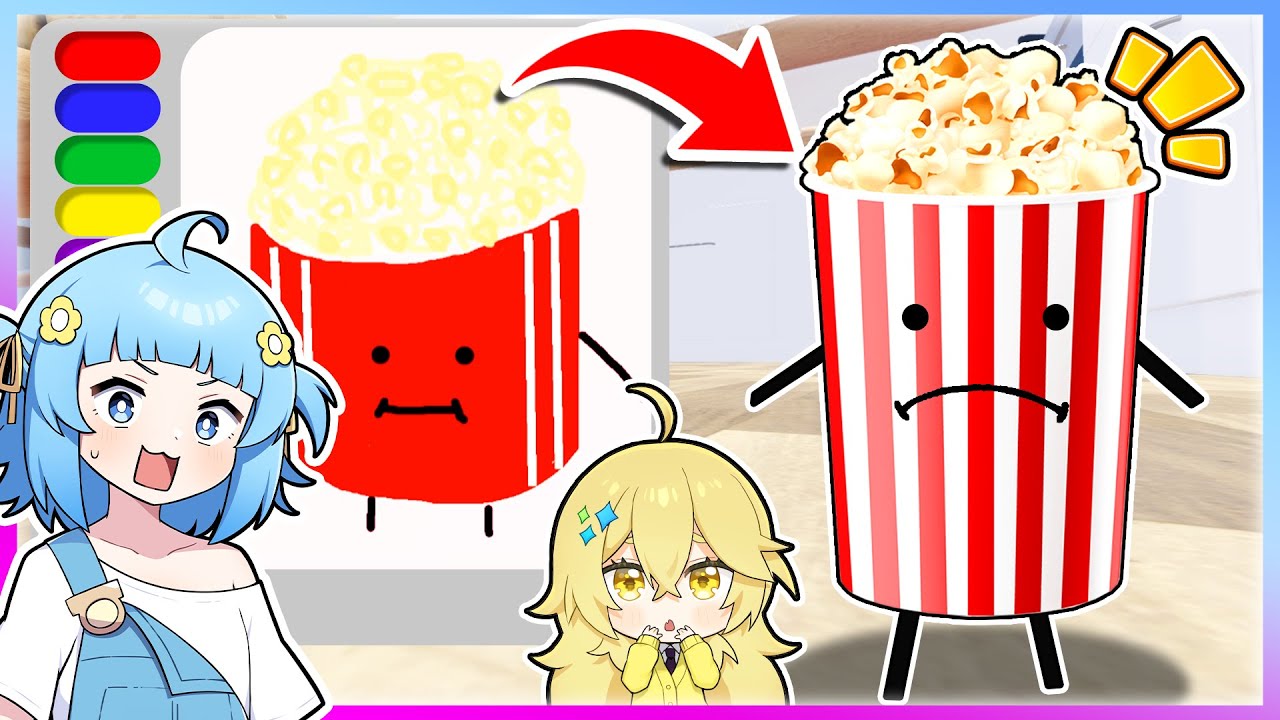 【新キャラ入手!?】絵に描いた食べ物が出てくるお絵描き対決ロブロックス！🍎🎨『ひみつのおるすばん』【Roblox・ろぶろっくす】よろずや🍭 × しんあお🌈