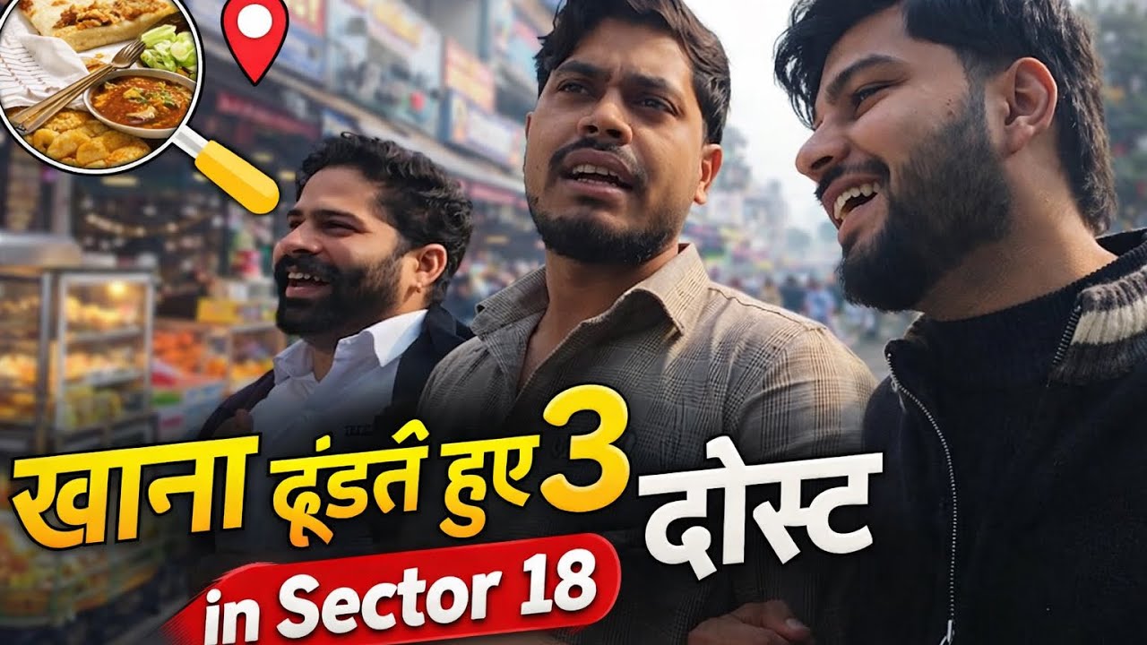 Sector 18 Food Hunt 🍔 | 3 Dost On Mission Khana 🤣 