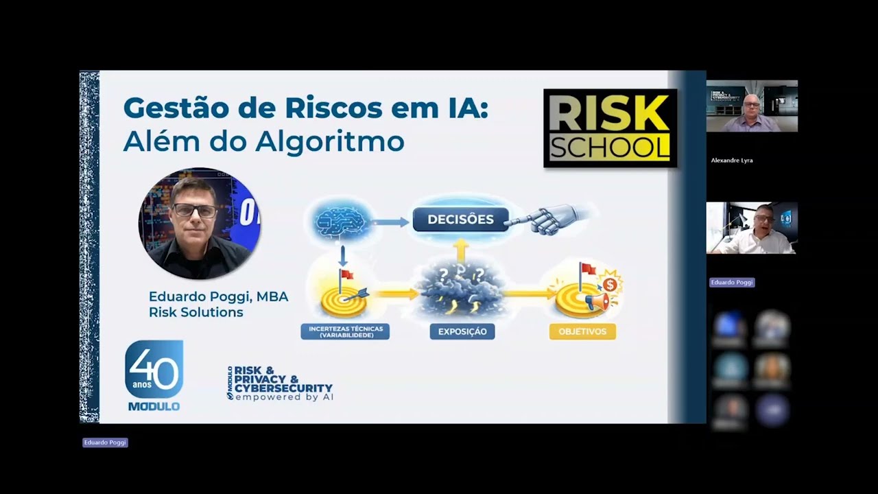 Live de Gestão de Riscos em IA. Promovida pela Risk School da Módulo. Recomendo se inscreverem!