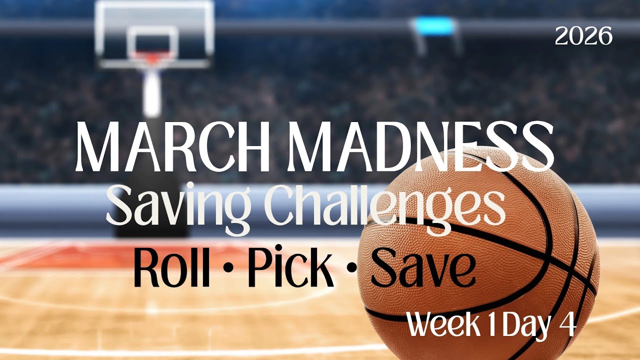 March Madness Week 1 Day 4 | Saving Challenges | Roll the Dice Style Cash Stuffing 🏀💚