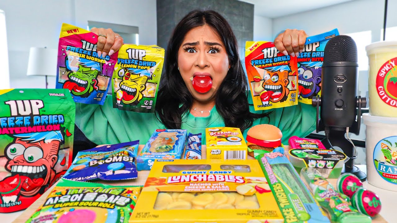 i Tried ASMR...FREEZE DRY CANDY, Candy Mukbang (Sticky Crunchy Sounds)