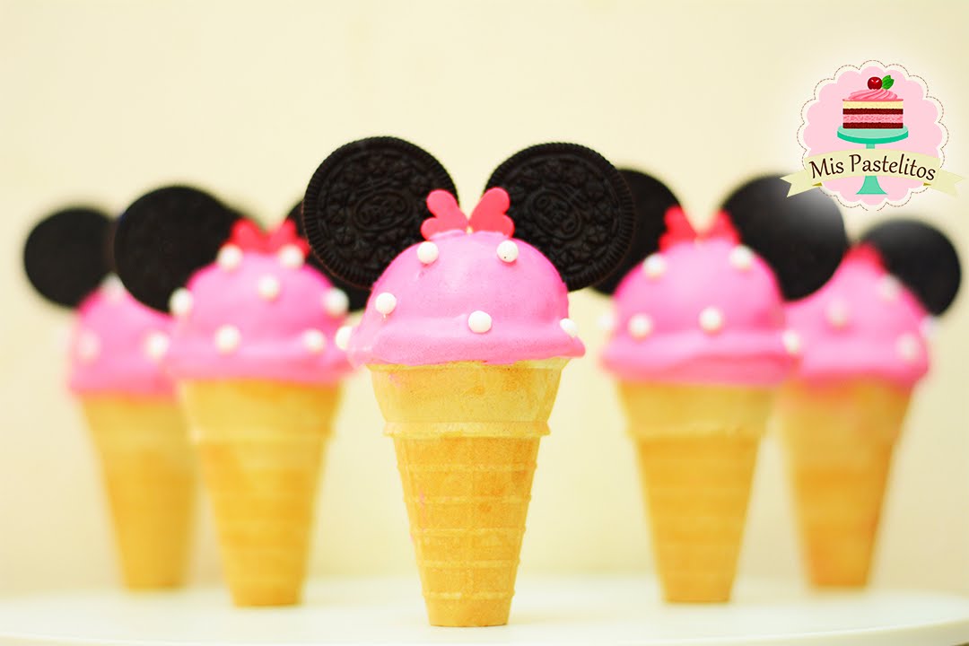 CAKE POPS EN FORMA DE HELADO | MINNIE MOUSE | MIS PASTELITOS KIDS