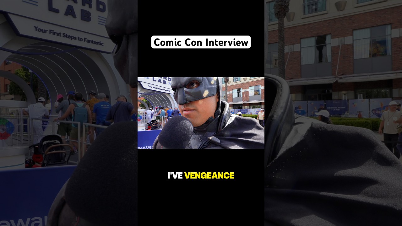 Which Batman iteration is your favorite? 🧐 #comiccon #interview #sandiego #batman #dc