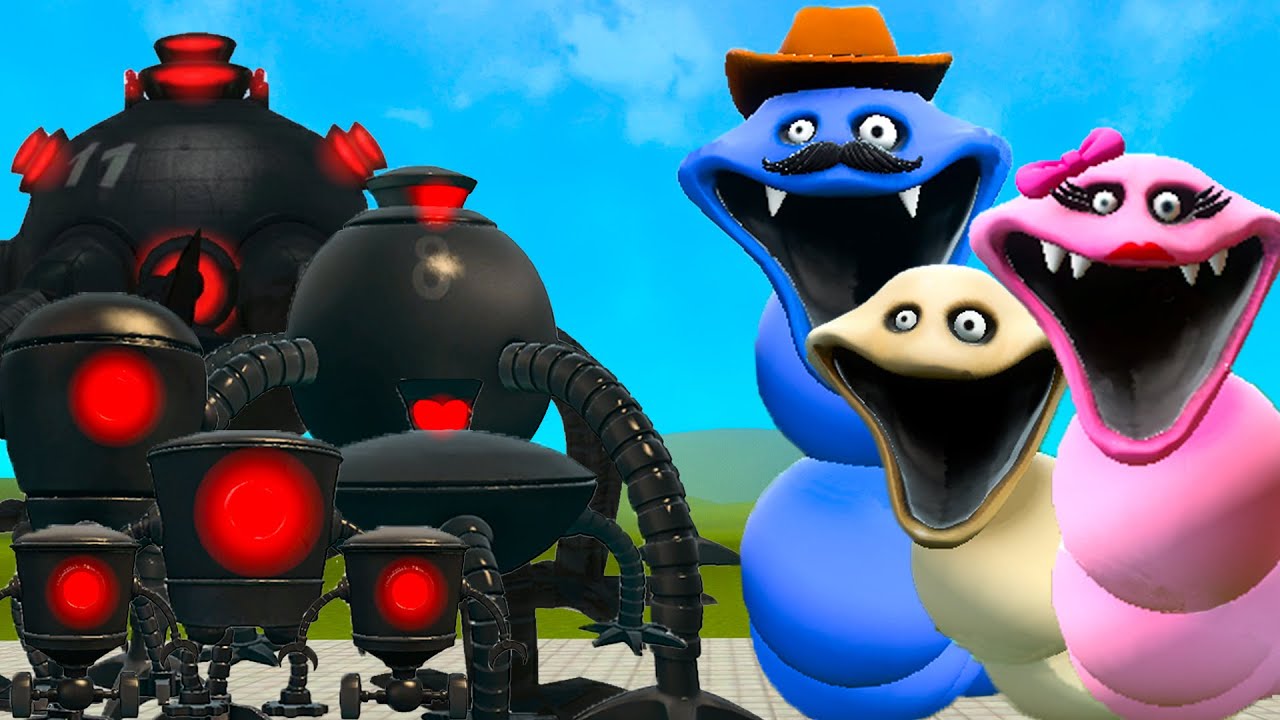 NEW ALL OMNIDROID ROBOT FROM ROBLOX VS ROBLOX HUNGRY WORM FAMILY In Garry's Mod!