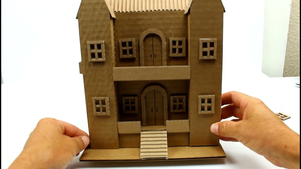como hacer una casa de dos pisos con cartón ( how to make a two floors house with cardboard)