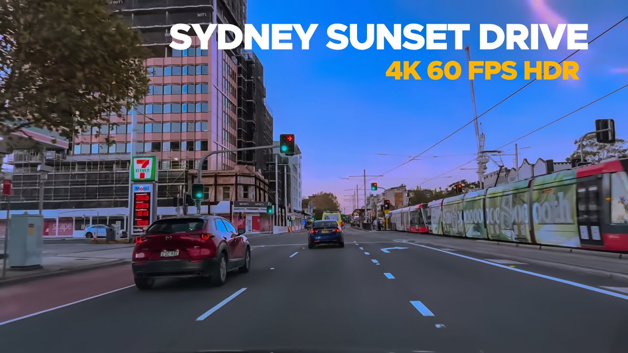 Sunset 🌆 Sydney Drive Matraville to Ashfield via Broadway & Parramatta Rd | 4K HDR 60FPS