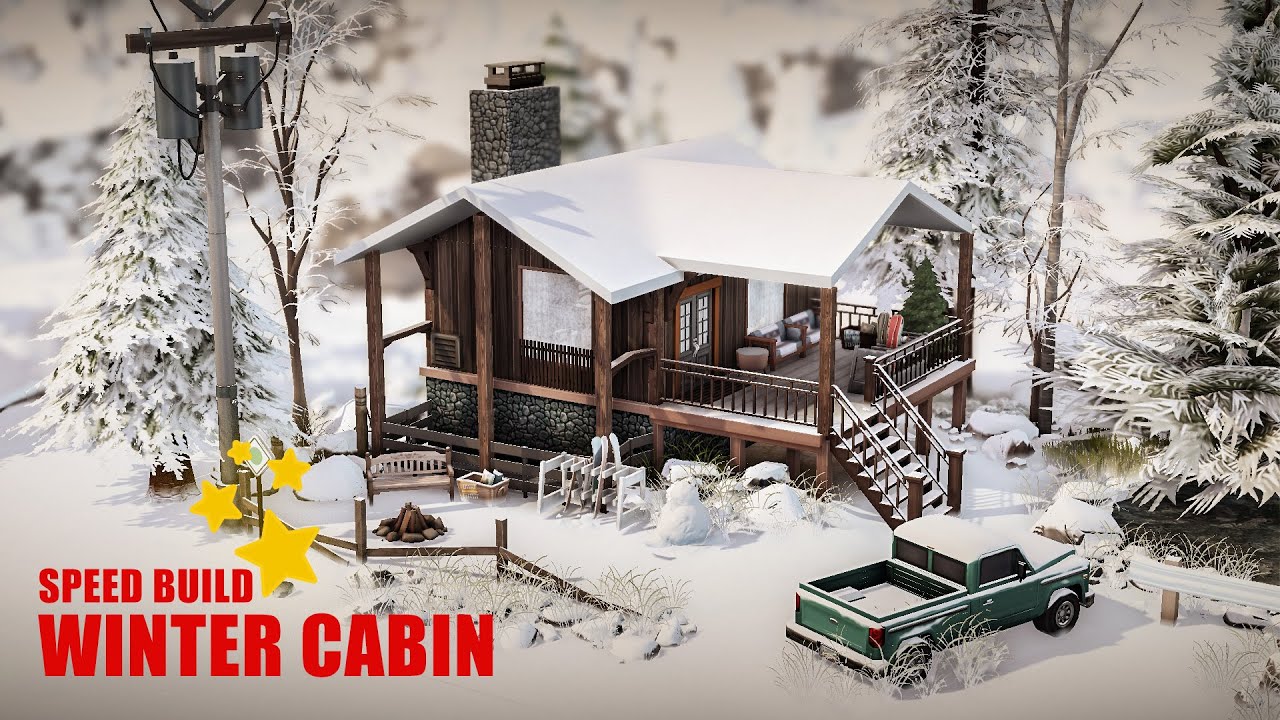 Winter Cabin \\ The Sims 4 Speed Build [CC on description]
